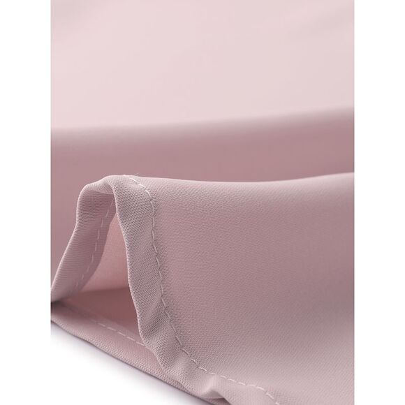 Plus Size Tops Casual Round Neck Pleated Top Tulip Sleeves Blouse Pink - Picture 5 of 6